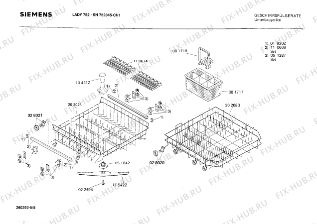 Взрыв-схема посудомоечной машины Siemens SN752345 - Схема узла 05