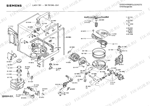 Схема №5 SN782245 с изображением Панель для посудомоечной машины Siemens 00116522