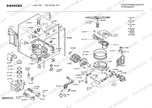 Схема №5 SN730341 с изображением Затвор для электропосудомоечной машины Bosch 00027855