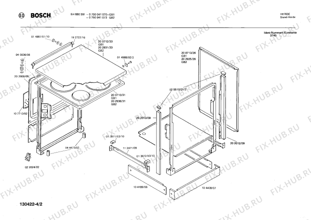 Взрыв-схема плиты (духовки) Bosch 0750041073 EH680SW - Схема узла 02