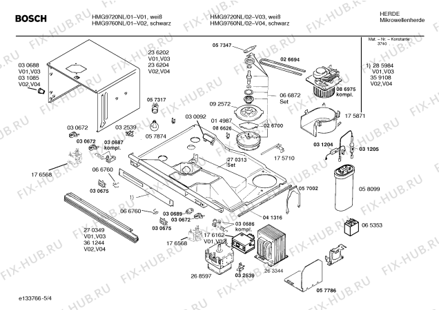 Взрыв-схема микроволновой печи Bosch HMG9760NL - Схема узла 04