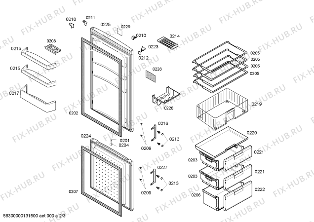 Схема №3 KGV33X10 с изображением Дверь морозильной камеры для холодильника Bosch 00680910