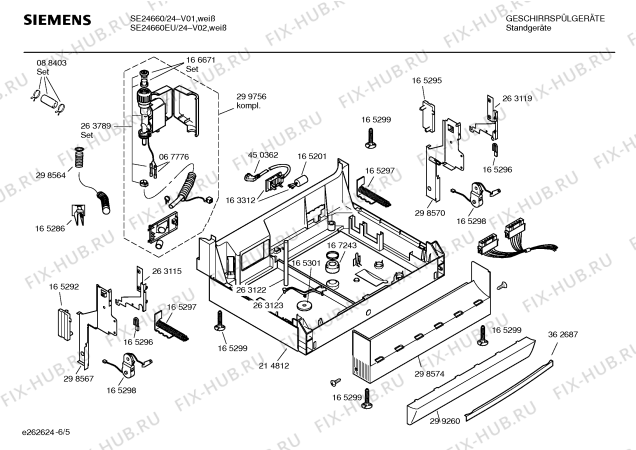 Схема №6 SE24660EU EXTRAKLASSE с изображением Инструкция по эксплуатации для посудомоечной машины Siemens 00528441