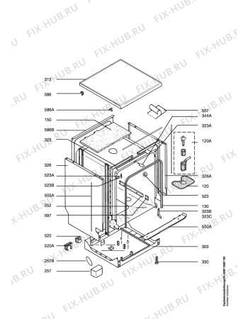 Взрыв-схема посудомоечной машины Arthur Martin ASF2646-W - Схема узла Housing 001