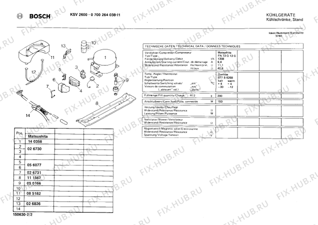 Взрыв-схема холодильника Bosch 0700264038 KSV2600 - Схема узла 02