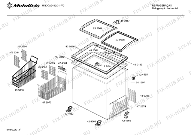 Схема №3 HI40CA5492 CONSERVADORA HORIZONTAL с изображением Термометер для холодильника Bosch 00424564