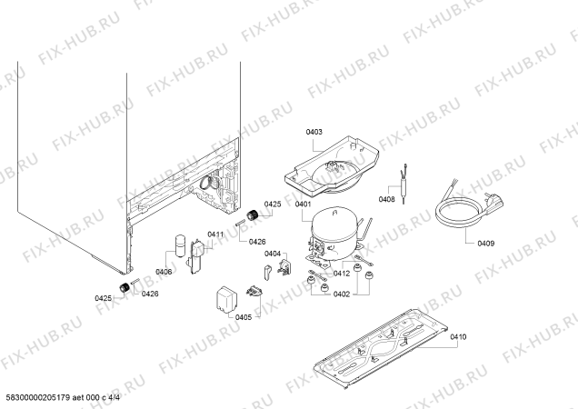 Взрыв-схема холодильника Bosch KSV29NW3PG, Bosch - Схема узла 04