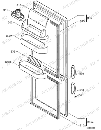Взрыв-схема холодильника Arthur Martin AR7563B - Схема узла Door 003