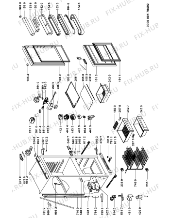Схема №1 FIC-36/UK с изображением Ящичек для холодильной камеры Whirlpool 481241848813
