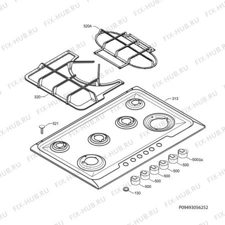 Взрыв-схема плиты (духовки) Electrolux EHG90932X - Схема узла Hob 271