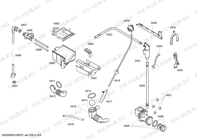 Схема №4 3TI855A eurowasher TI855 с изображением Ручка для стиралки Bosch 00495183