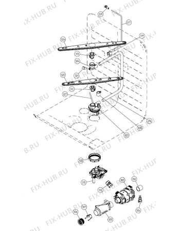 Взрыв-схема посудомоечной машины Asko D3630 NO   -Black Bi (336090, DW20.4) - Схема узла 03
