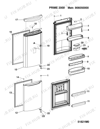 Взрыв-схема холодильника Indesit PBA34NFXD (F061817) - Схема узла