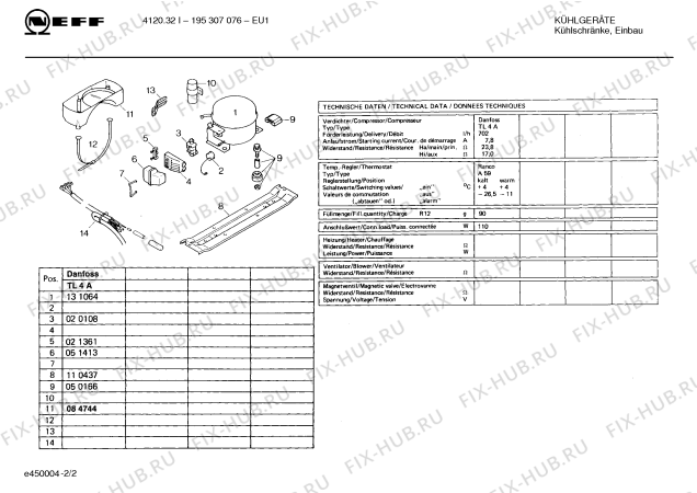 Взрыв-схема холодильника Neff 195307076 4120.32I - Схема узла 02