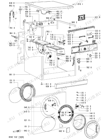 Схема №2 AWOD4508W (F092630) с изображением Инструкция по обслуживанию для стиральной машины Indesit C00370596