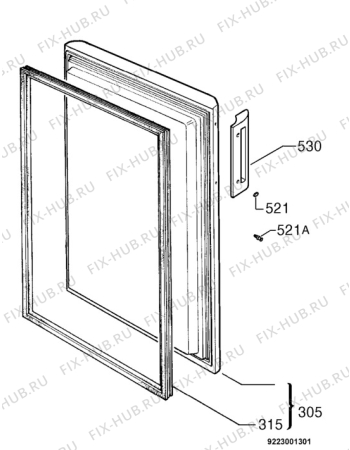 Взрыв-схема холодильника Zanussi ZV116 - Схема узла Door 003