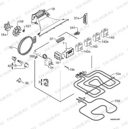 Взрыв-схема плиты (духовки) Privileg 804988_60960 - Схема узла Electrical equipment 268