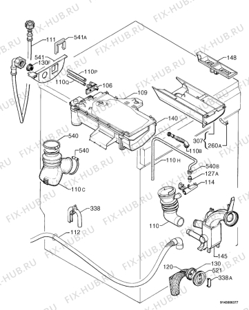 Схема №1 L12500VI с изображением Труба для стиралки Aeg 1247342114