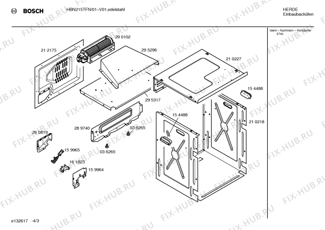 Взрыв-схема плиты (духовки) Bosch HBN215TFN - Схема узла 03