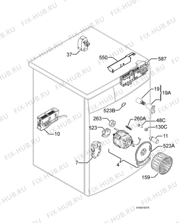 Взрыв-схема сушильной машины Privileg 00088962_20728 - Схема узла Electrical equipment 268