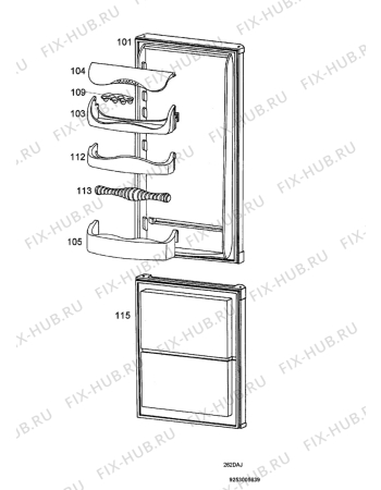 Взрыв-схема холодильника Zanussi ZK21/7GR - Схема узла Door 003