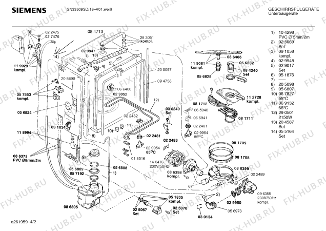Схема №4 SN33309SD с изображением Панель для посудомойки Siemens 00285014