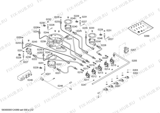 Взрыв-схема плиты (духовки) Bosch PGL985SD - Схема узла 02