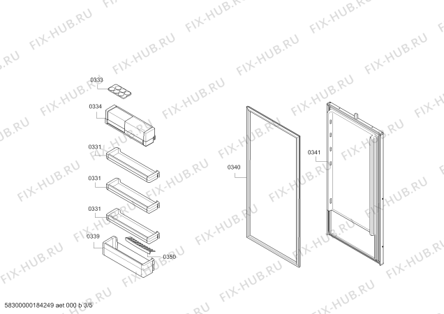 Схема №5 KSL20AH30 Bosch с изображением Цокольная панель для холодильной камеры Bosch 00773705