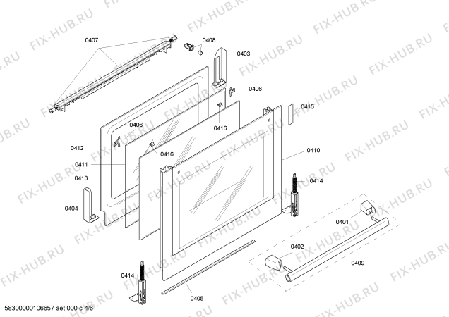 Взрыв-схема плиты (духовки) Bosch HBN770550F - Схема узла 04