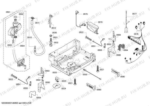 Взрыв-схема посудомоечной машины Siemens SN56M536EU - Схема узла 05
