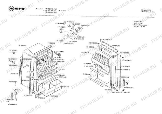 Схема №2 195302355 4125.41F с изображением Контейнер для овощей для холодильника Bosch 00115717
