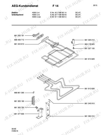 Взрыв-схема плиты (духовки) Aeg COMPETENCE 4000U-D - Схема узла Section3