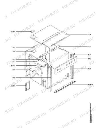 Схема №5 ES504-M с изображением Кнопка для плиты (духовки) Aeg 8996614022920