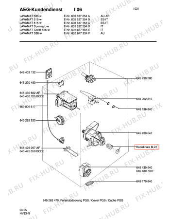 Взрыв-схема стиральной машины Aeg LAVCARAT 556 - Схема узла Electrical equipment