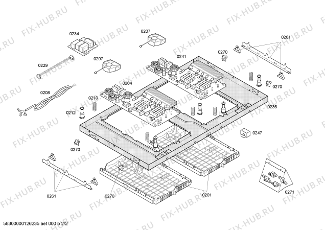 Схема №2 T4583N1 с изображением Стеклокерамика для духового шкафа Bosch 00479599