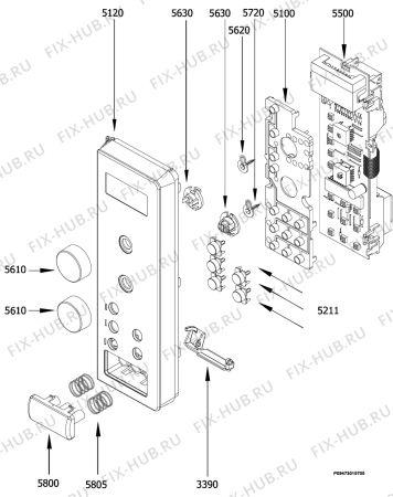 Взрыв-схема микроволновой печи Rex Electrolux MO924GXE - Схема узла Section 3
