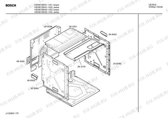 Взрыв-схема плиты (духовки) Bosch HEN872B - Схема узла 06