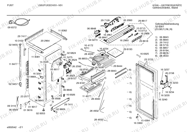 Схема №2 GSUFUX3CH с изображением Вкладыш в панель для холодильника Bosch 00298618