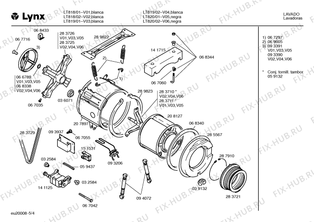 Схема №5 LT820 с изображением Ручка выбора программ для стиралки Bosch 00069831