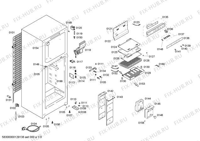 Схема №2 KDN40X70NE с изображением Дверь морозильной камеры для холодильника Bosch 00479463