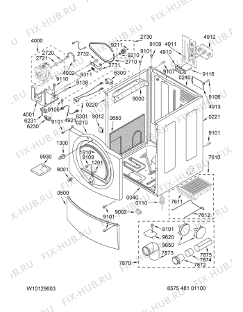 Схема №4 AWZ 481/GH с изображением Дверца для сушилки Whirlpool 480112100122