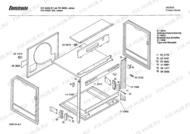 Схема №6 CH24121 CH2412 с изображением Переключатель для духового шкафа Bosch 00031156