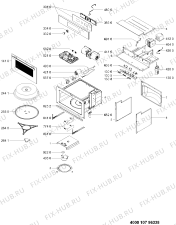 Схема №1 AMW 503/IX с изображением Табло для свч печи Whirlpool 481010704683