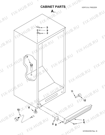 Схема №4 5VMV188NAS с изображением Винтик для холодильника Whirlpool 482000013412