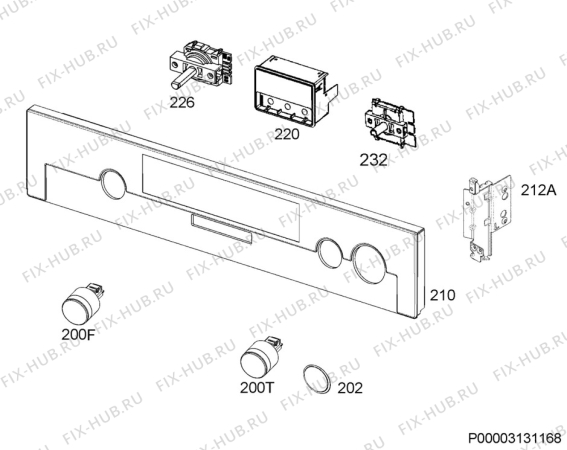 Взрыв-схема плиты (духовки) Aeg BSE577021M - Схема узла Command panel 037