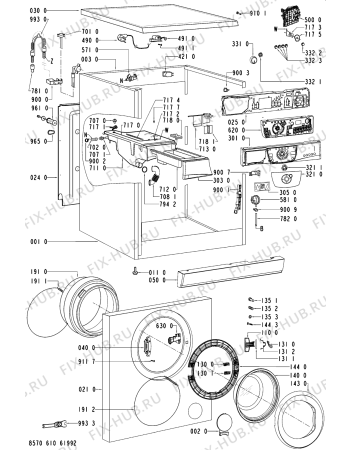 Схема №2 AWM 6101 с изображением Обшивка для стиральной машины Whirlpool 481245214852