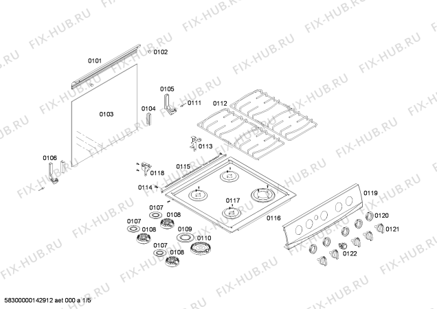 Схема №5 FN102K17SC с изображением Решетка для духового шкафа Bosch 00616689