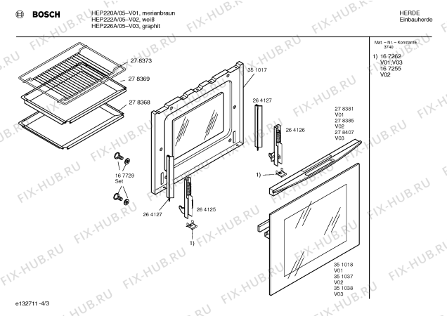 Схема №3 HEP222A с изображением Инструкция по эксплуатации для духового шкафа Bosch 00520717