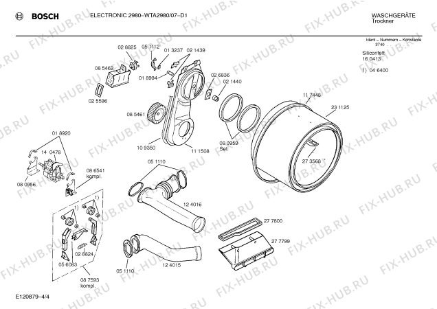 Схема №4 WTA2980 ELECTRONIC 2980 с изображением Панель для сушилки Bosch 00277811