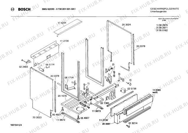 Взрыв-схема посудомоечной машины Bosch 0730201021 SMU6222D - Схема узла 04
